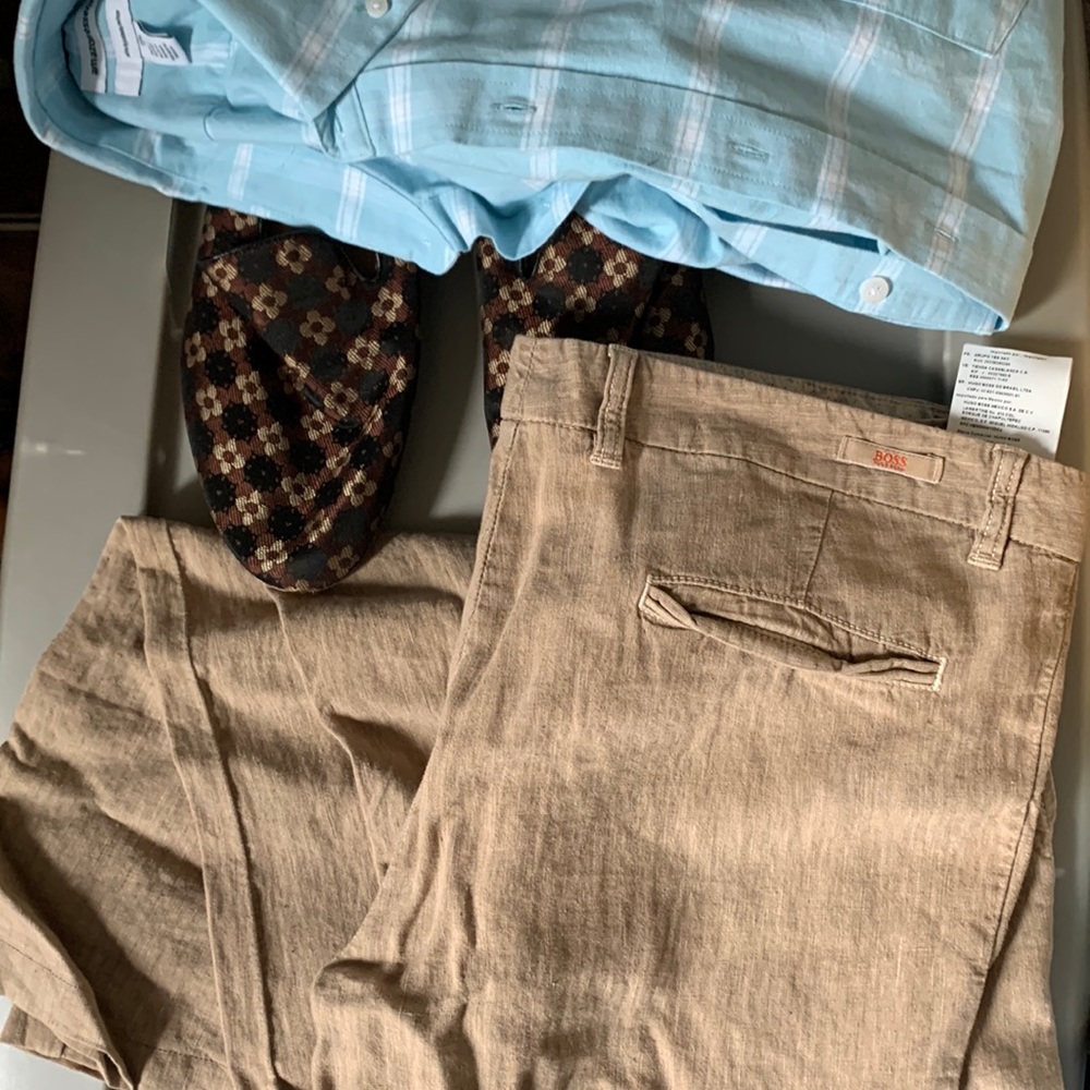 Hugo Boss Tan Linen Pants!